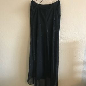 Black sparkle dress. High front low back. Size l